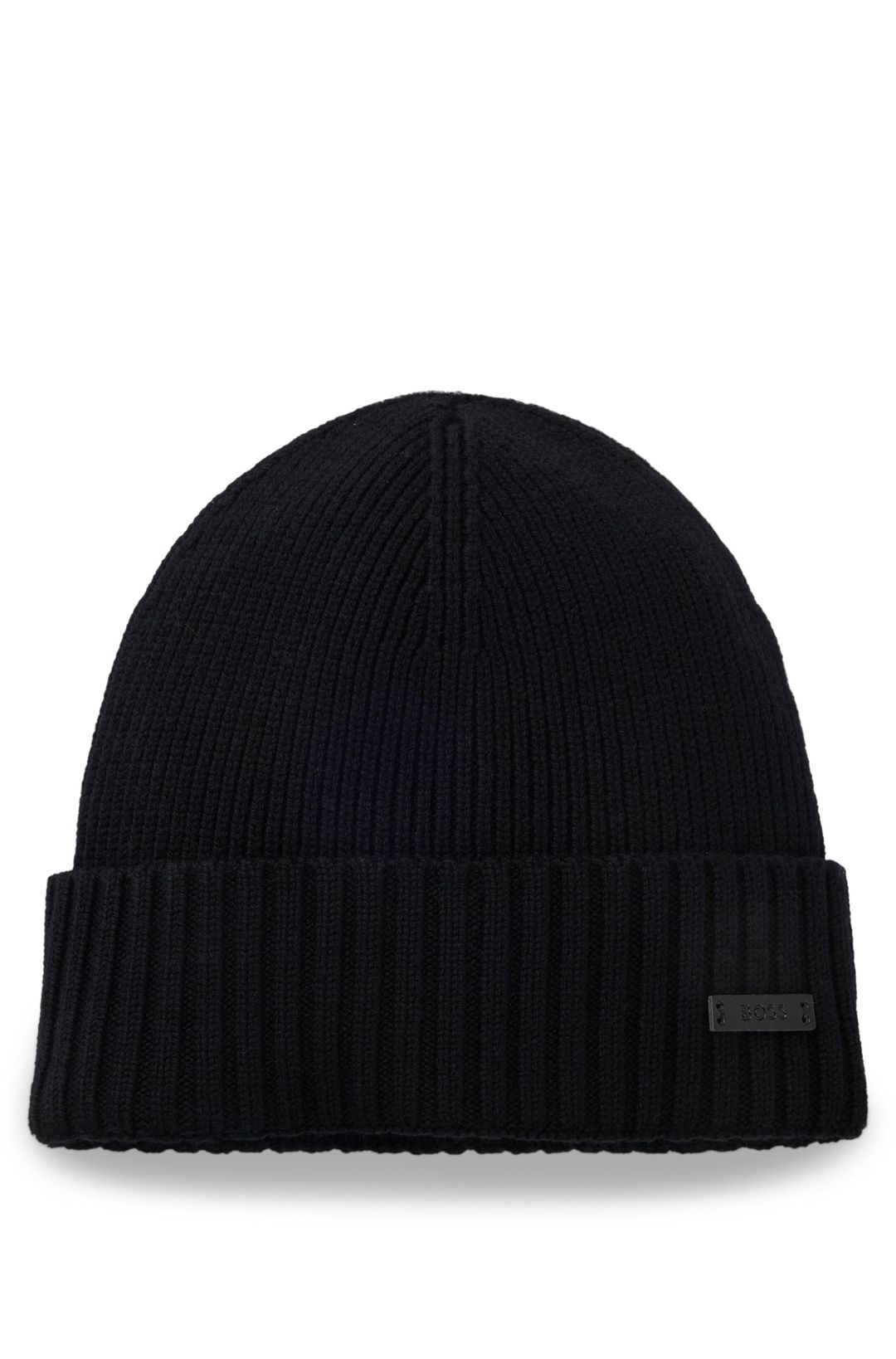 Čepice beanie z panenské vlny s logem - Black