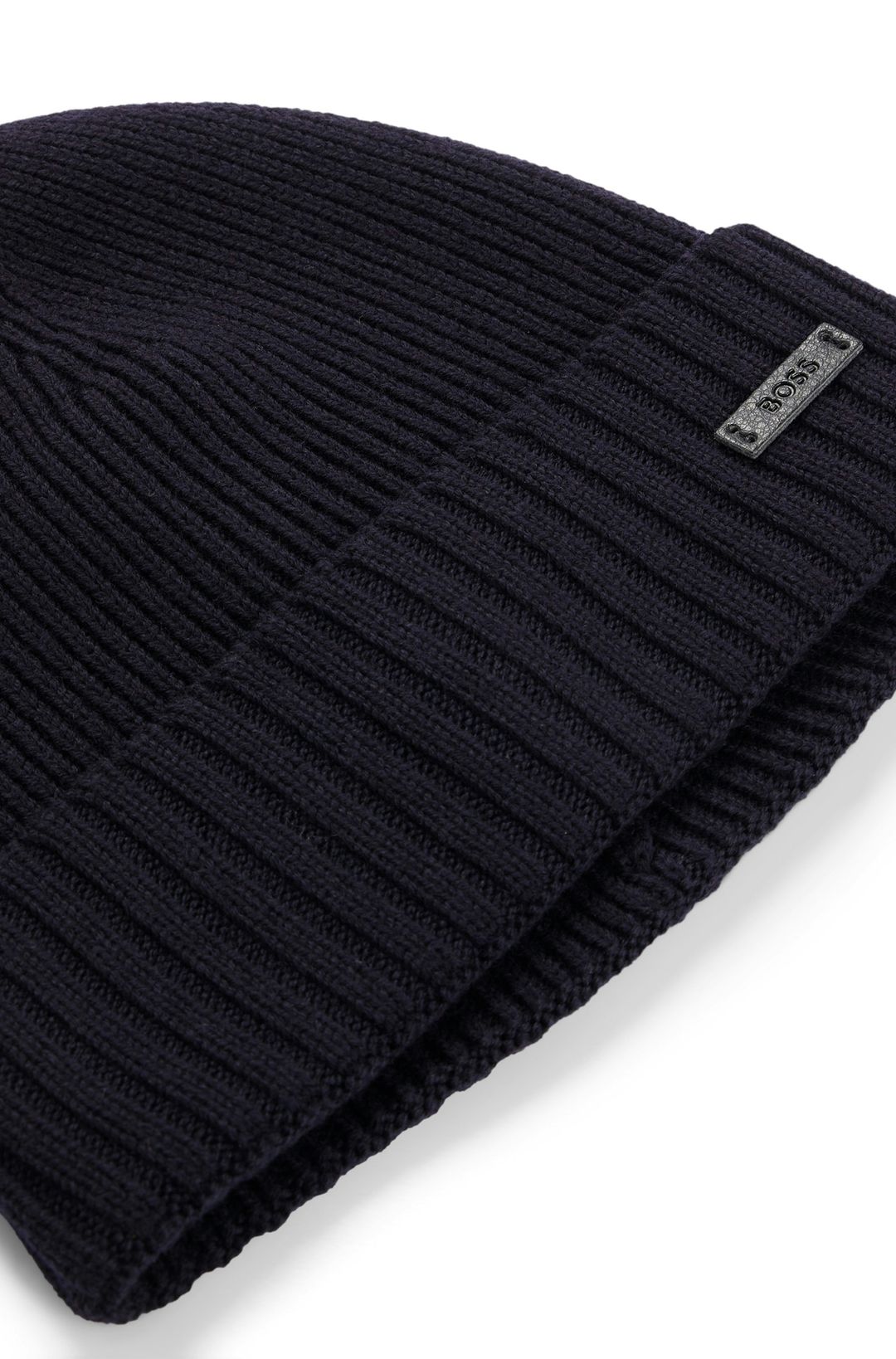 Čepice beanie z panenské vlny s logem - Dark Blue