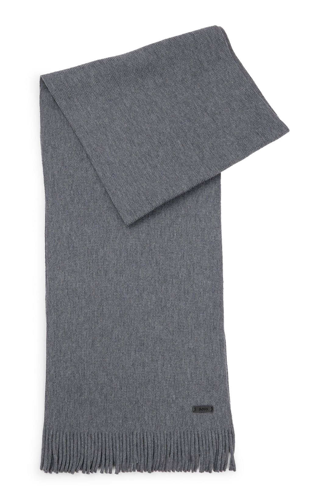Rašlový pletený šátek z panenské vlny - Medium Grey