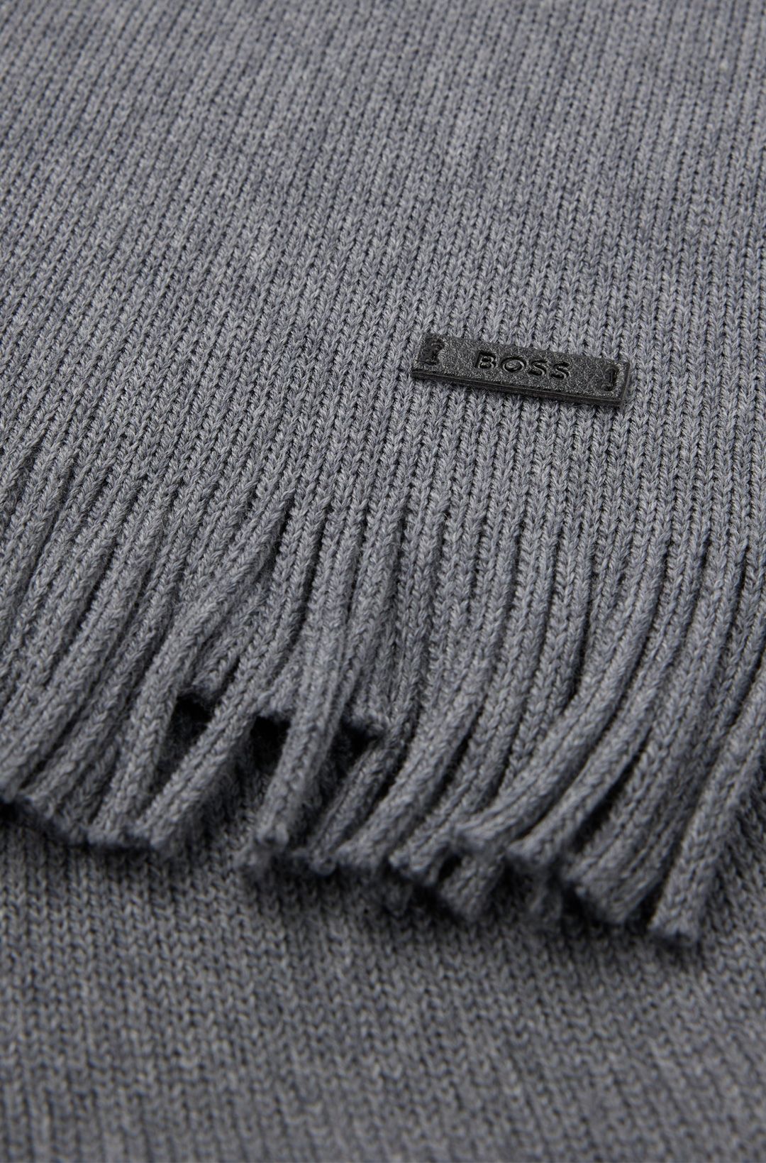 Rašlový pletený šátek z panenské vlny - Medium Grey