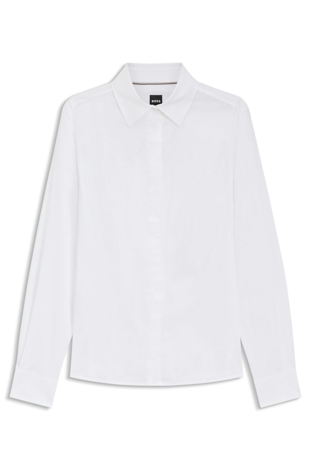 Halenka slim fit z bavlněné směsi - White