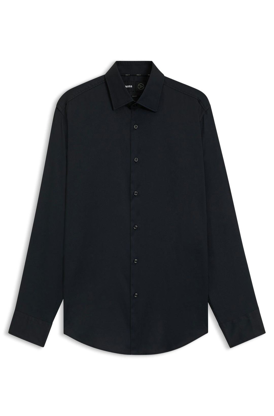 Košile slim fit z funkčního strečového kepru - Black