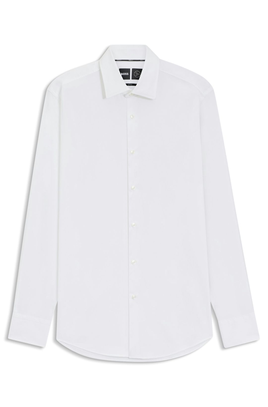 Košile slim fit z funkčního strečového kepru - White