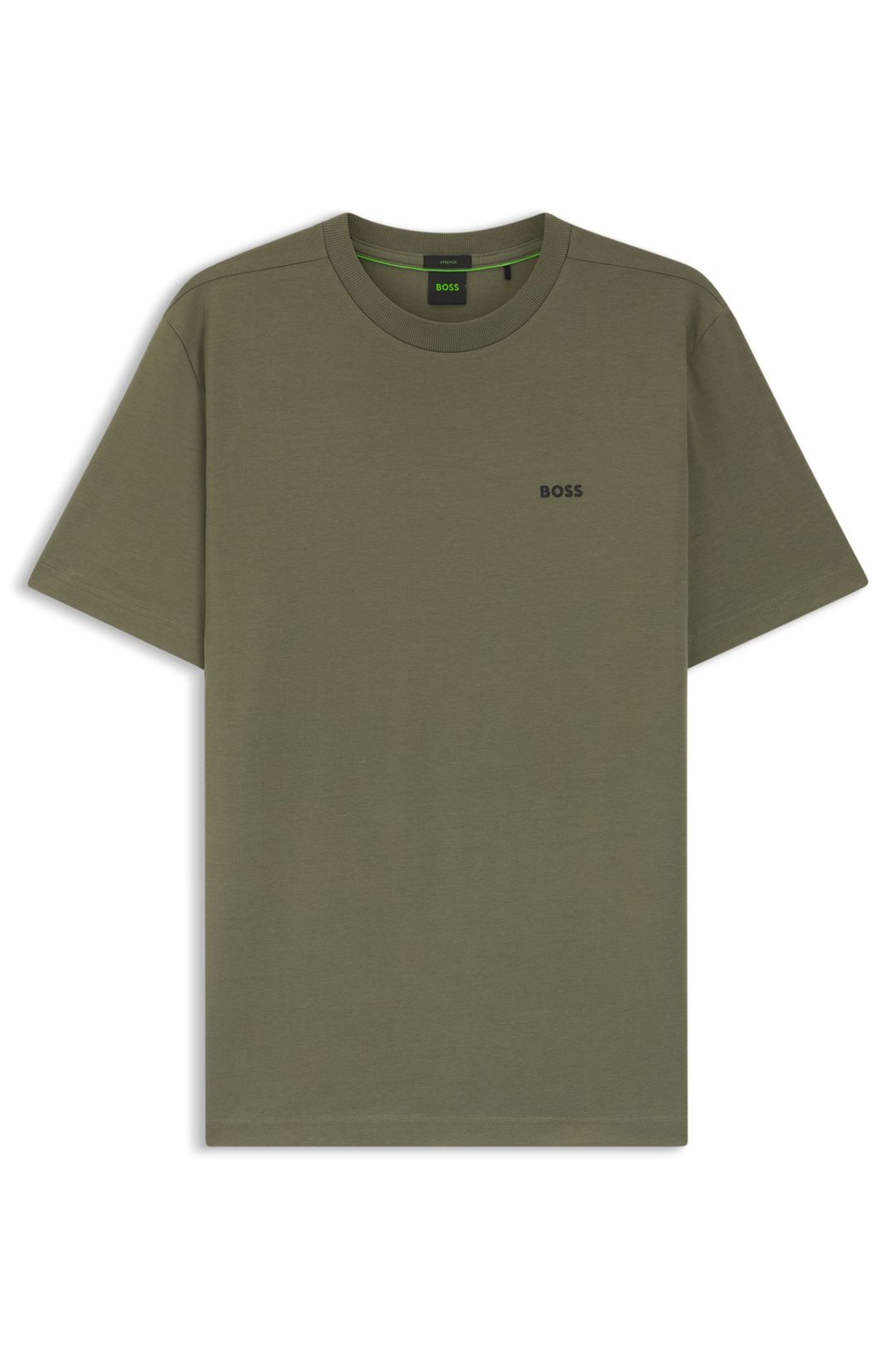 Tričko z elastické bavlny s logem - Dark Beige