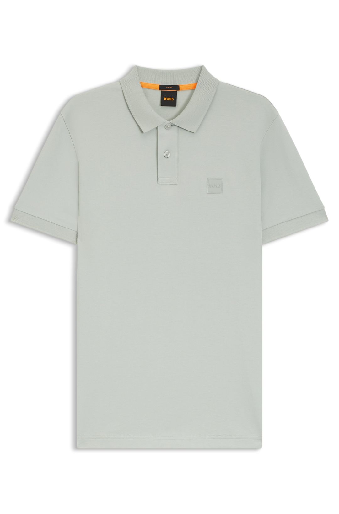 Polotričko slim fit ze strečové  bavlny s nášivkou s logem - Silver