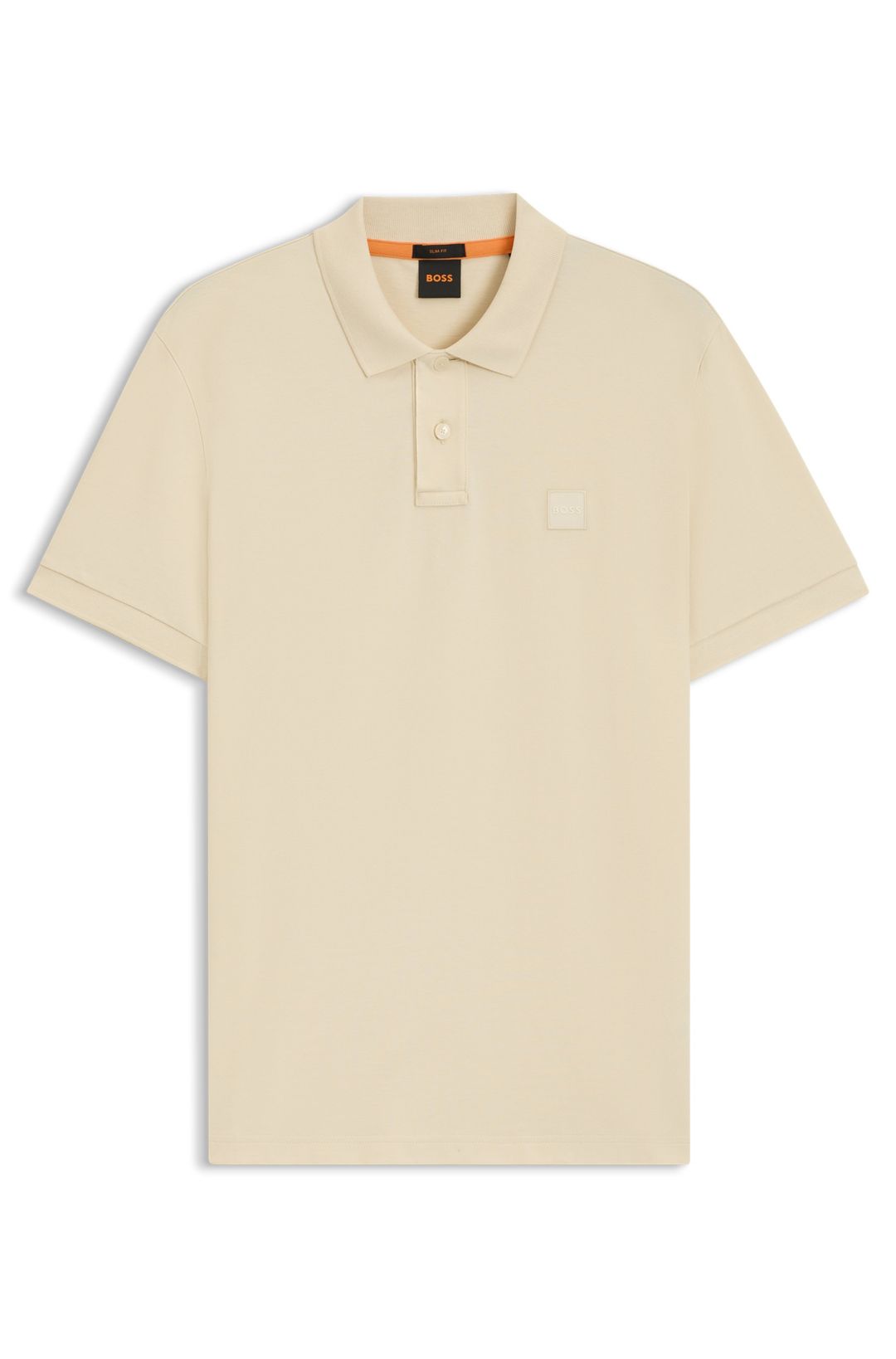 Polo tričko slim fit z strečové bavlny s nášivkou s logem - Open Yellow