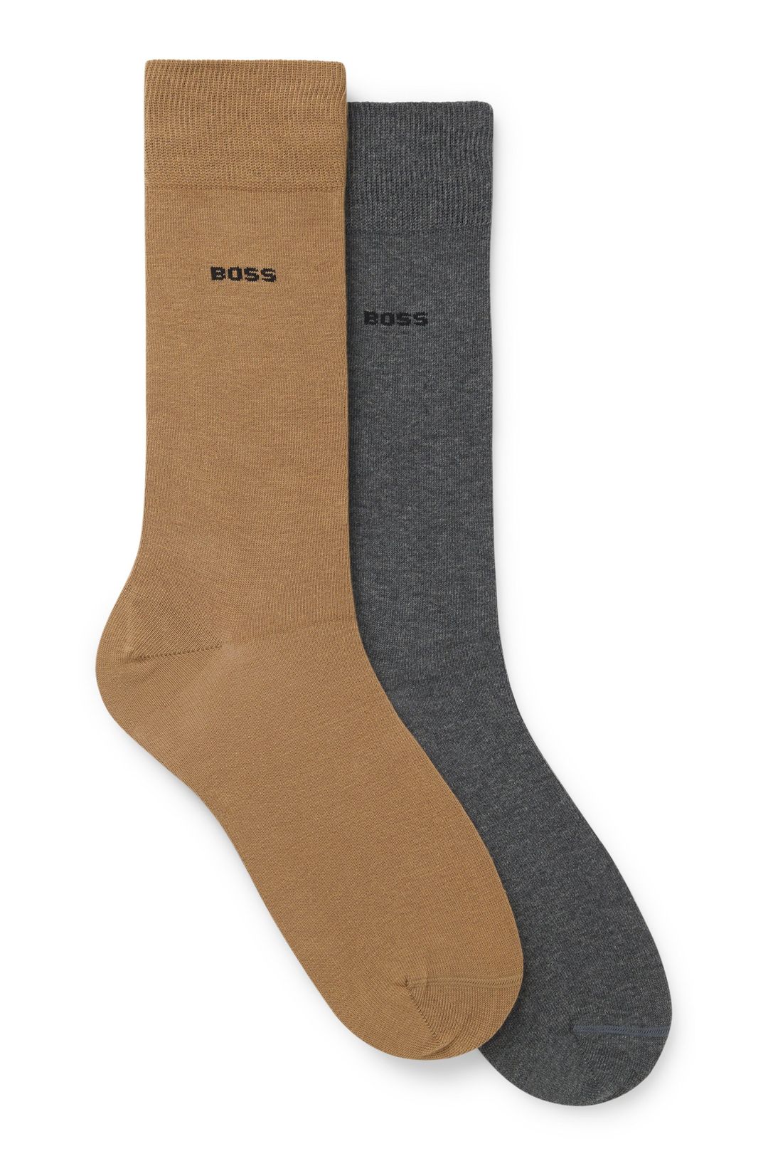 Dvojbalení business ponožek z měkké kompaktní bavlny - Medium Beige