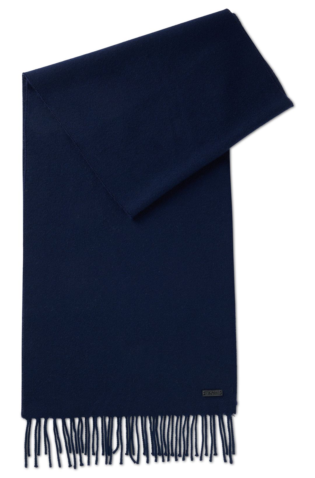 Italská vlněná šála s nášivkou s logem - Dark Blue