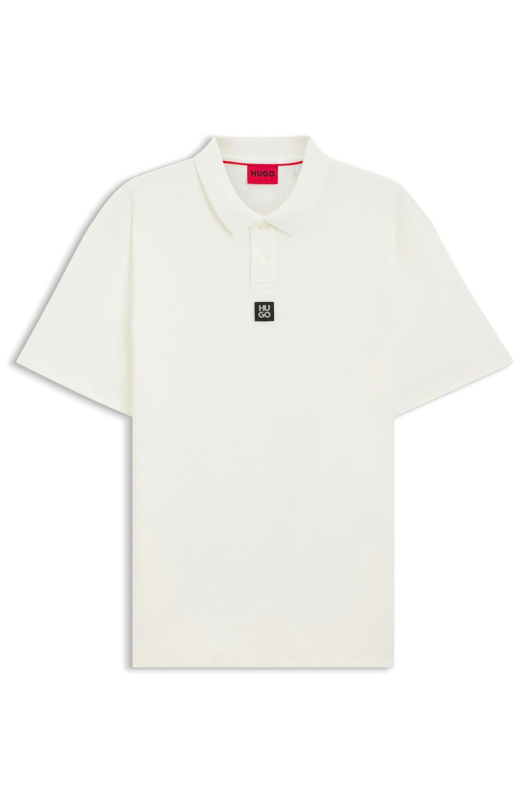 Bavlněné interlock polo se skládaným logem - Natural
