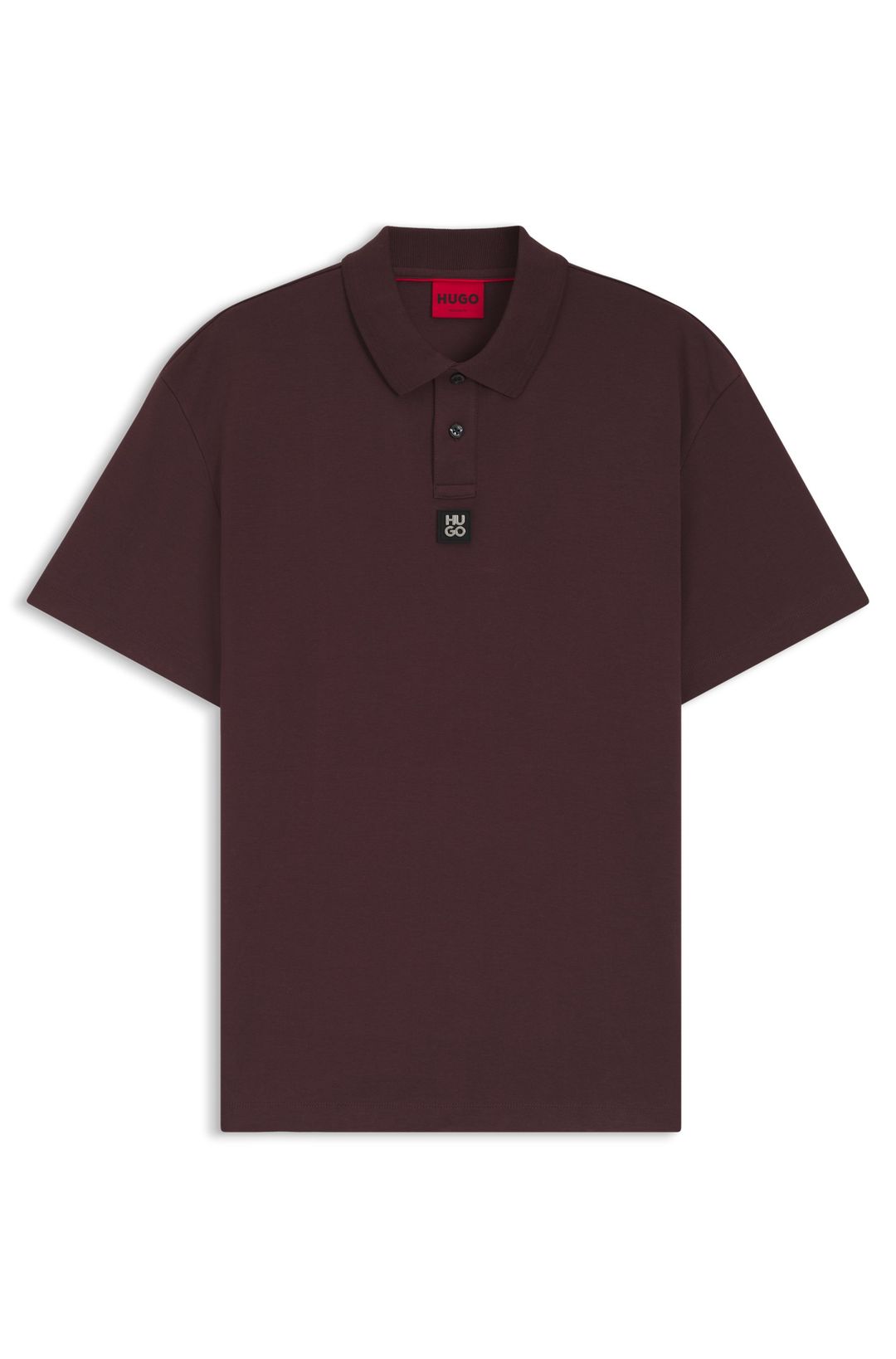 Bavlněné interlock polo se skládaným logem - Open Brown