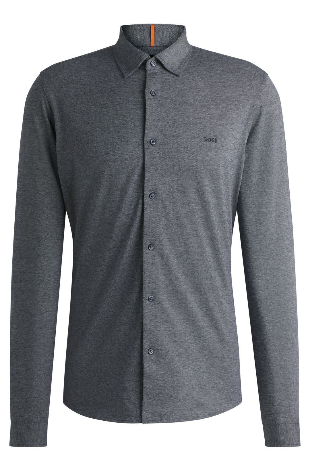 Košile slim fit z melanžového bavlněného žerzeje - Dark Blue