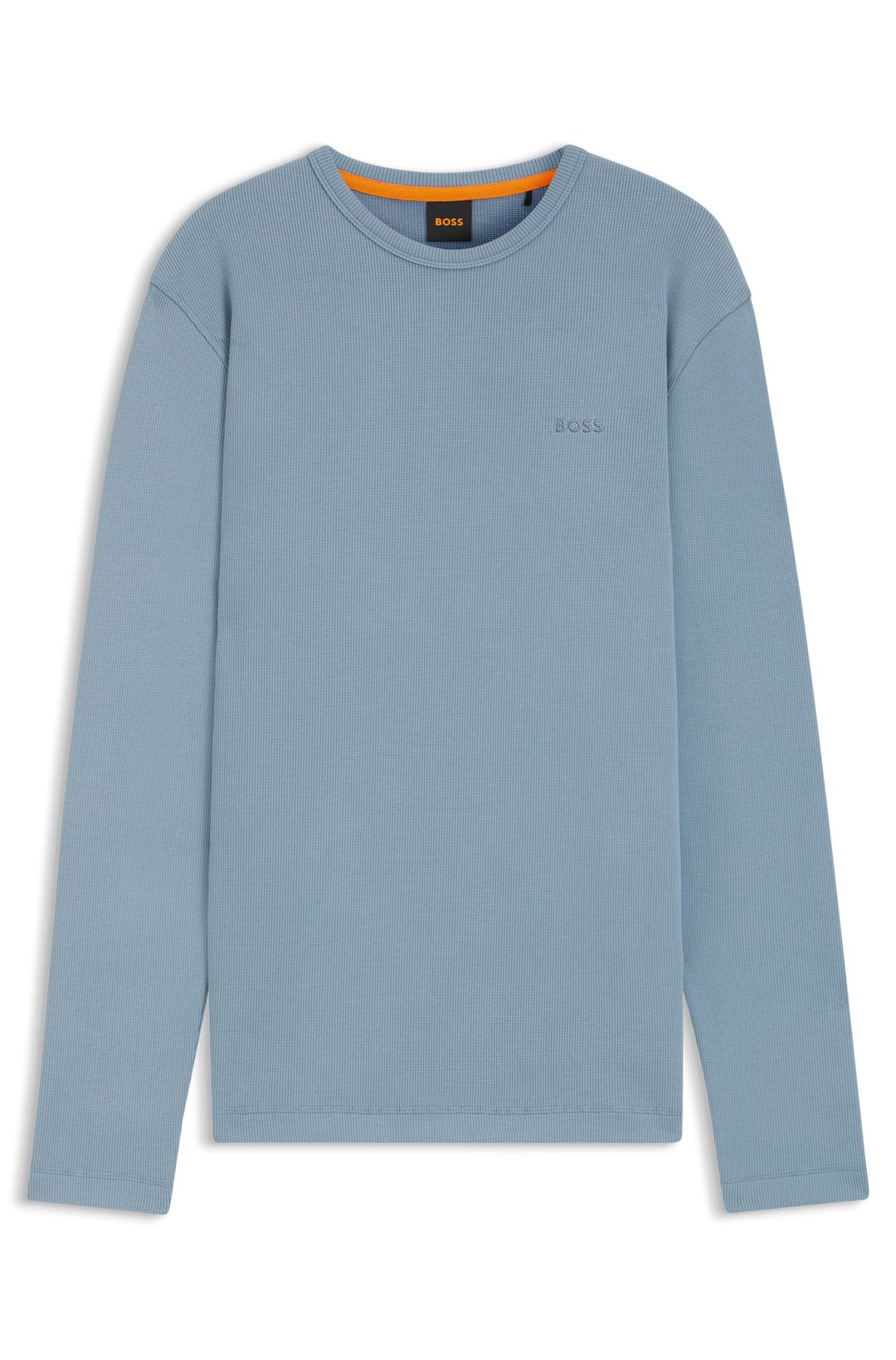 Tričko z bavlněné směsi s vaflovou strukturou - Light/Pastel Blue