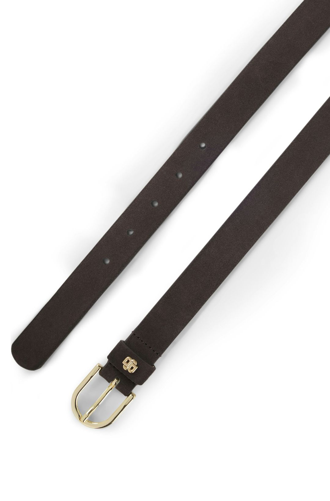 Semišový pásek s monogramem Double B - Open Brown