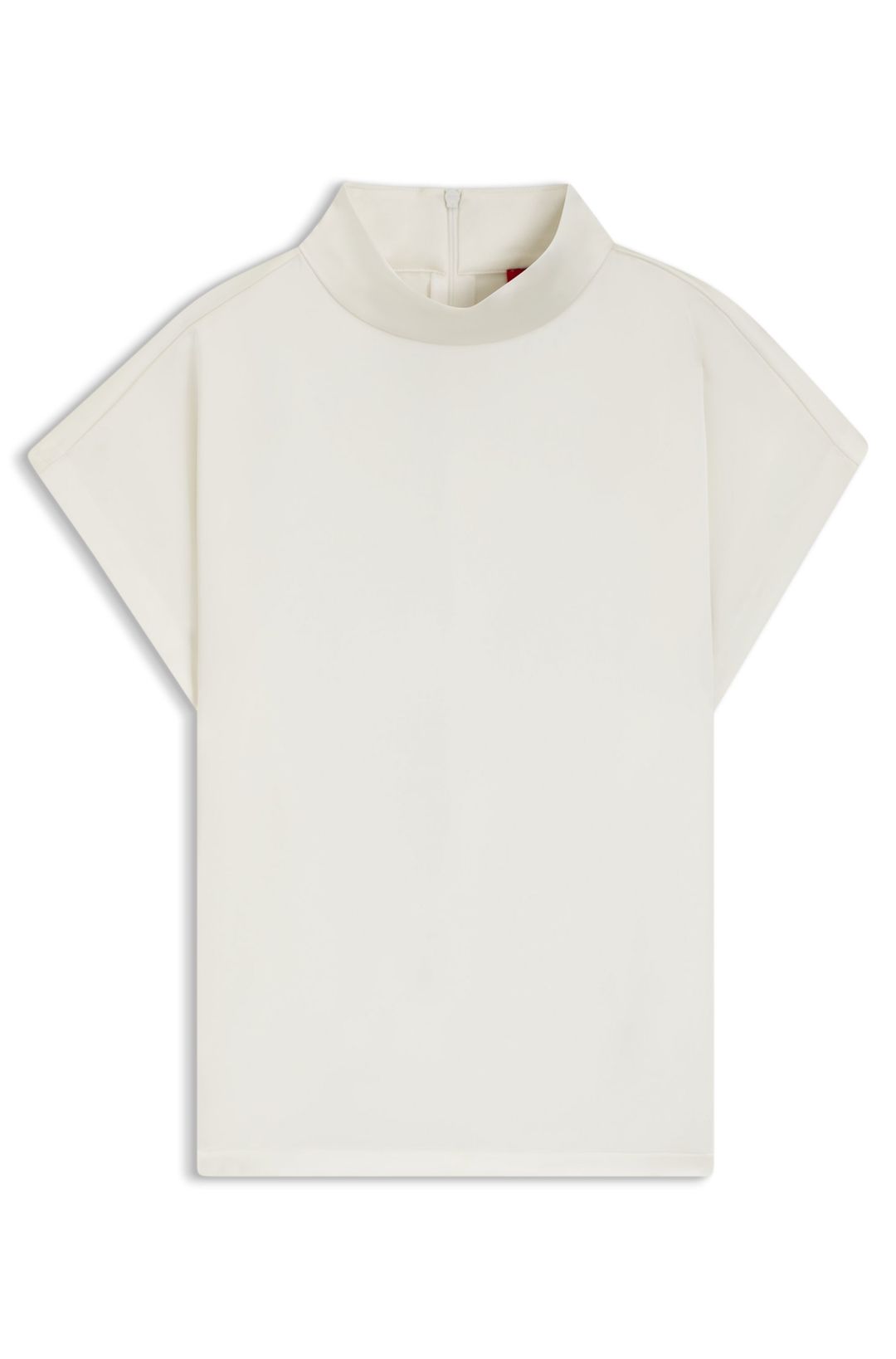 Mock-neck top in fluent satin - Natural