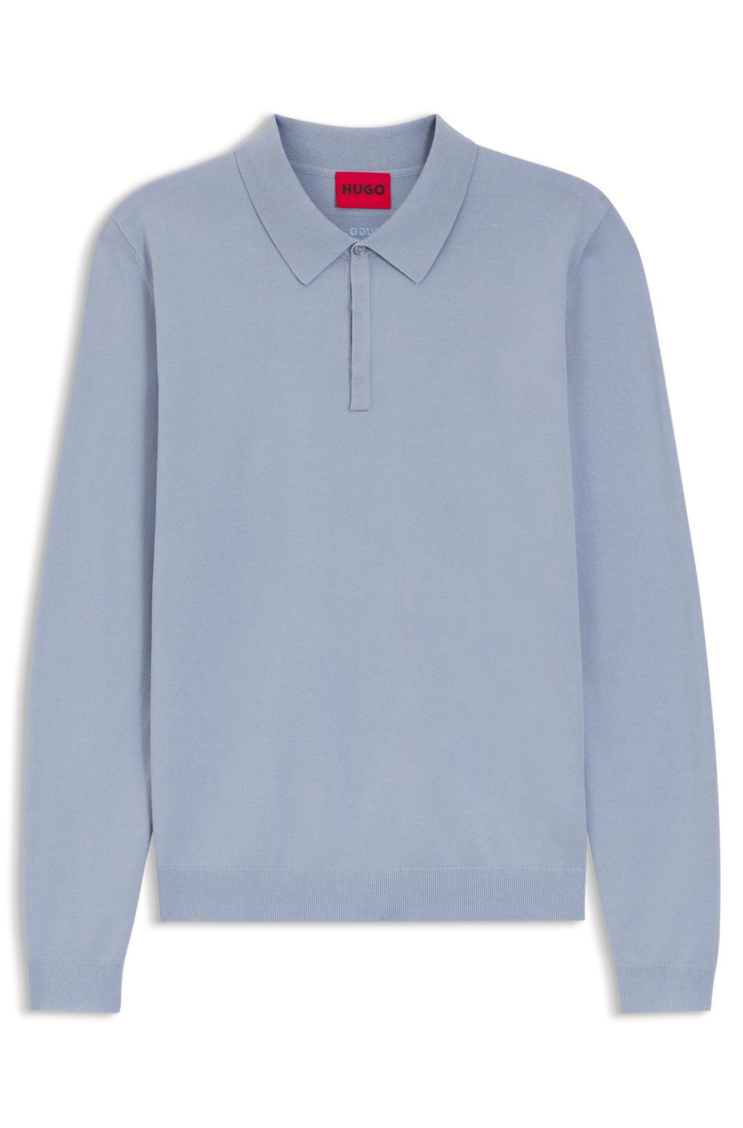 Pletené polo slim fit s logem na zadech - Medium Purple