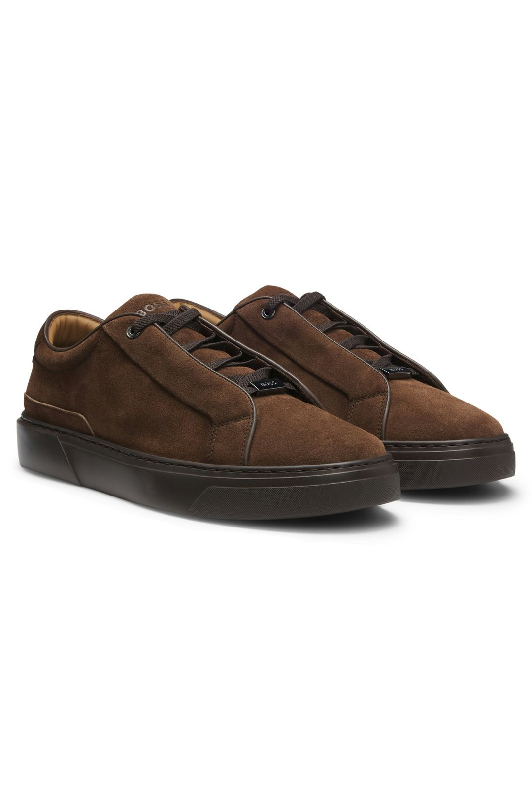 Semišové tenisky Gary s elastickým šněrováním - Dark Brown