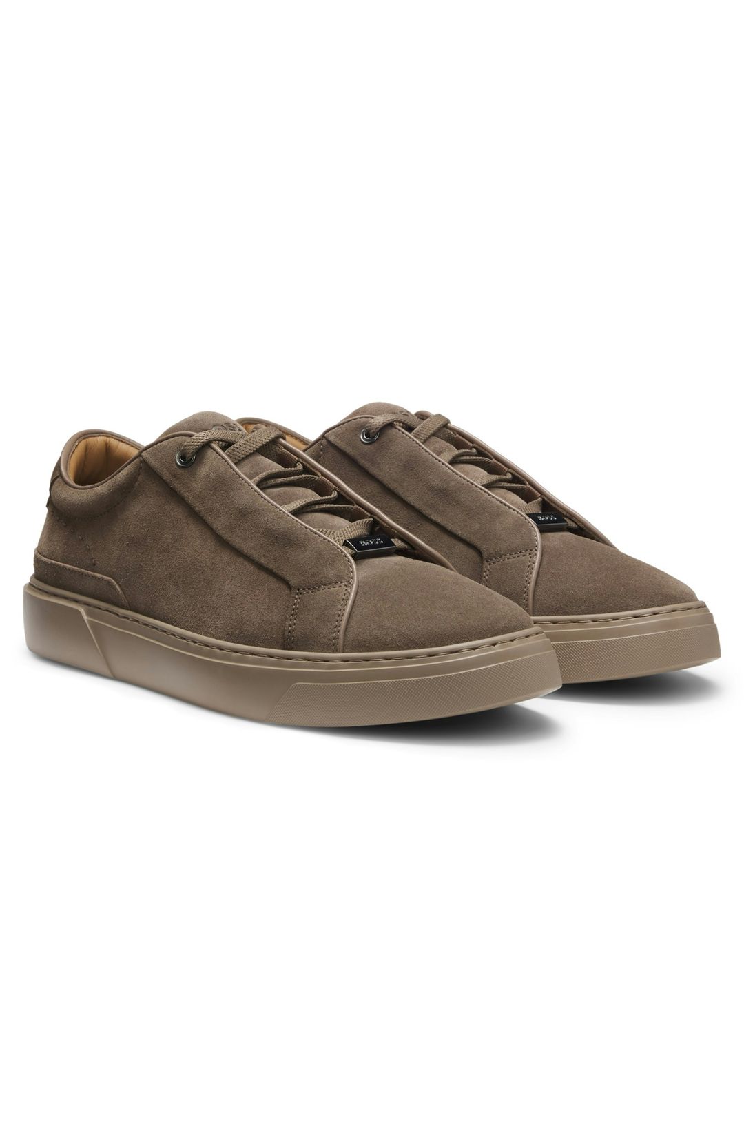 Semišové tenisky Gary s elastickým šněrováním - Dark Beige