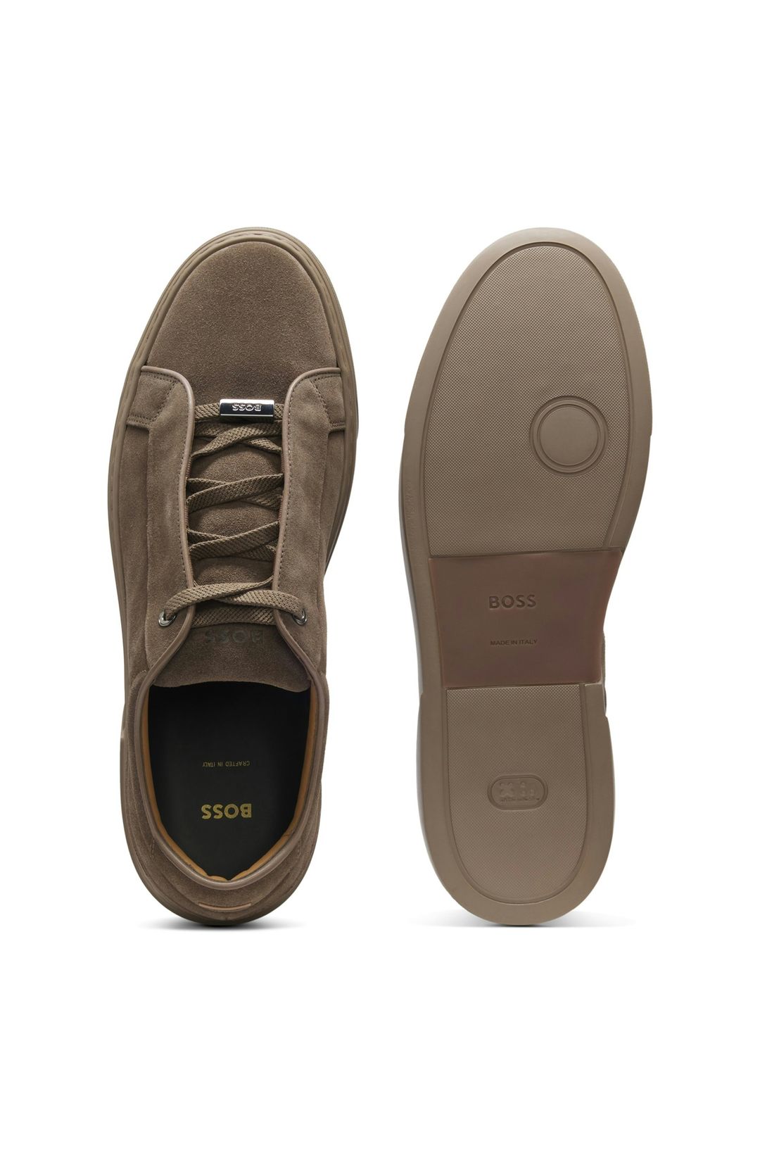 Semišové tenisky Gary s elastickým šněrováním - Dark Beige