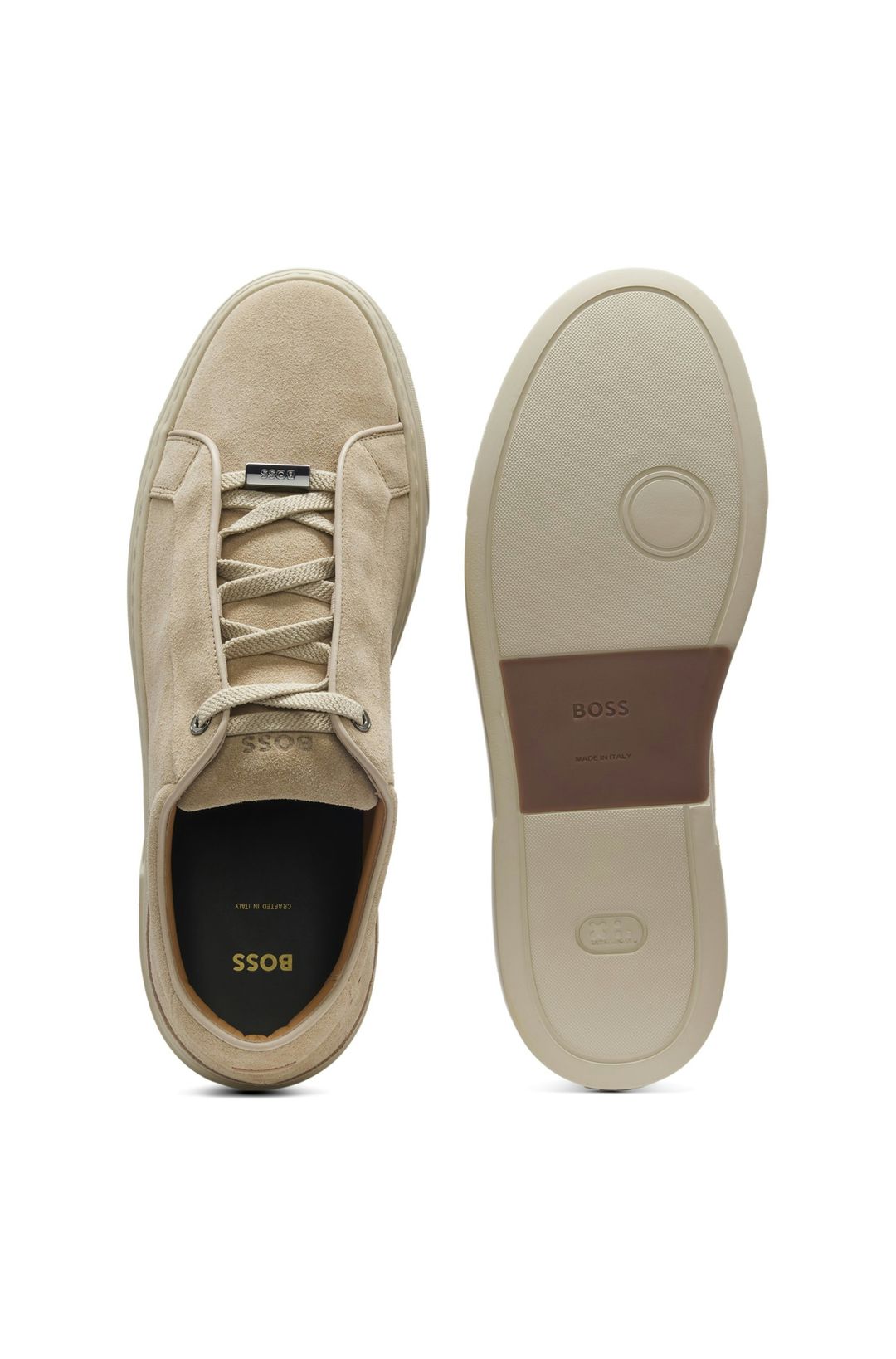 Semišové tenisky Gary s elastickým šněrováním - Medium Beige