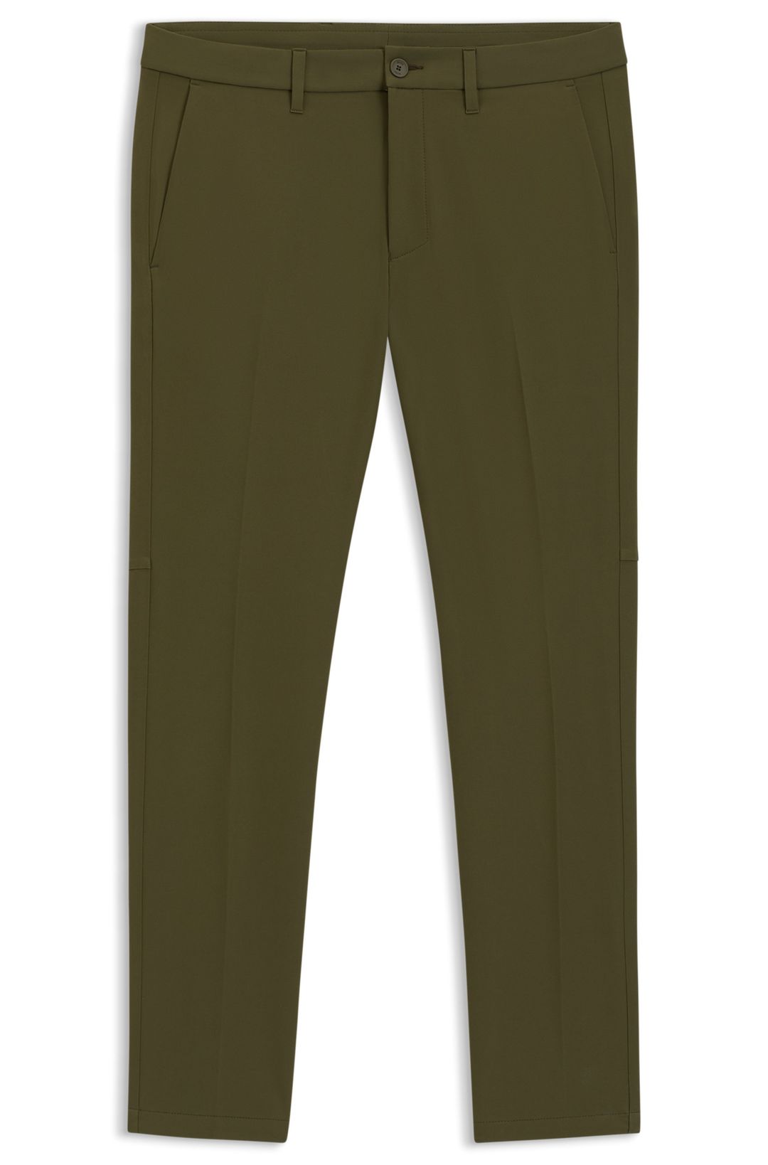 Kalhoty slim fit z voděodolné strečové tkaniny - Dark Green