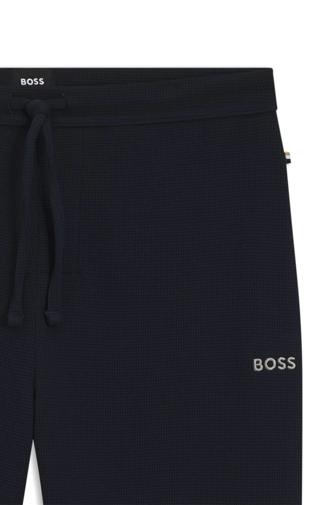 Pyžamové kalhoty z bavlněné směsi s vyšívaným logem - Dark Blue
