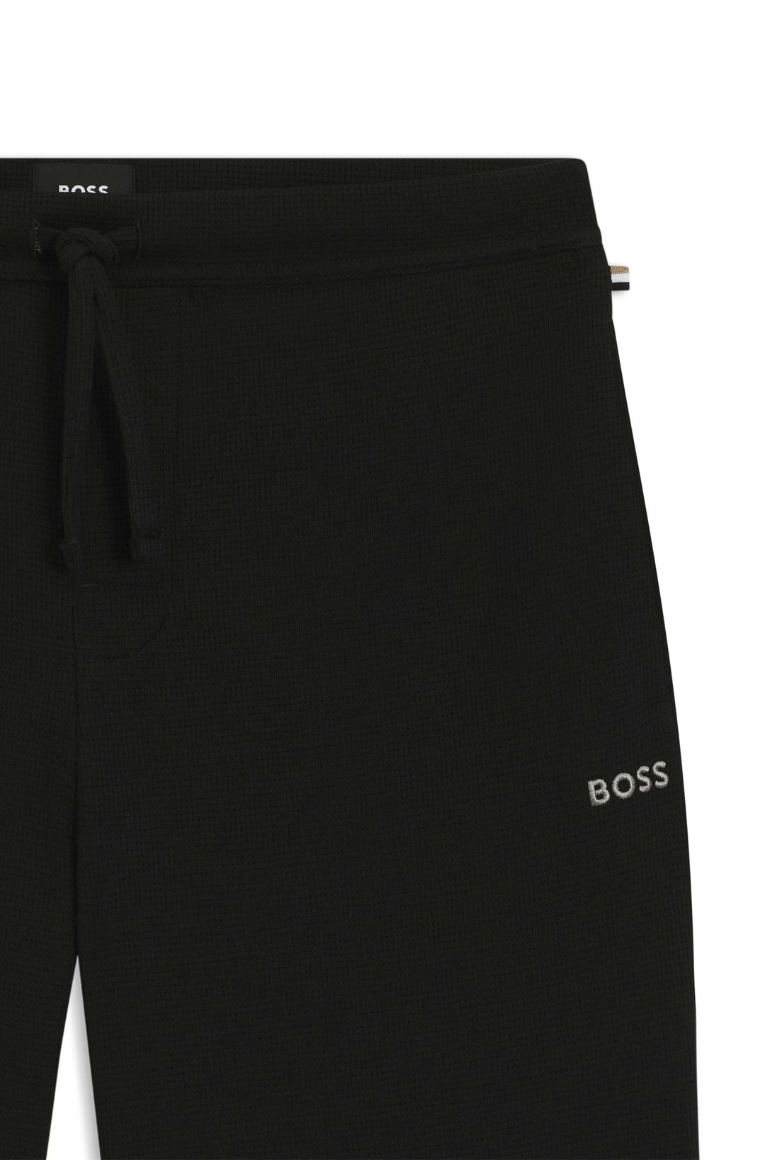 Pyžamové šortky z bavlněné směsi s vyšívaným logem - Black