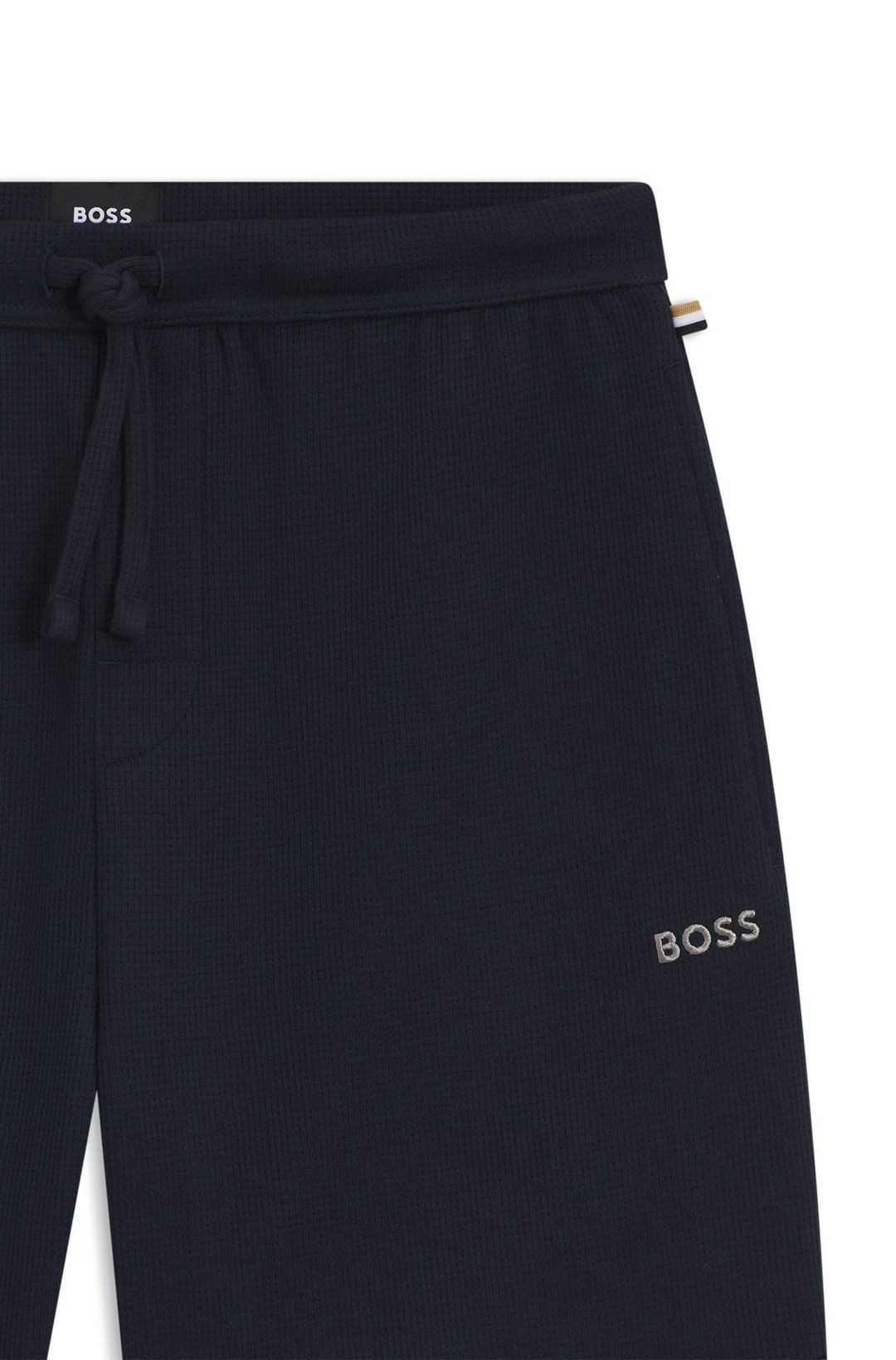 Pyžamové šortky z bavlněné směsi s vyšívaným logem - Dark Blue