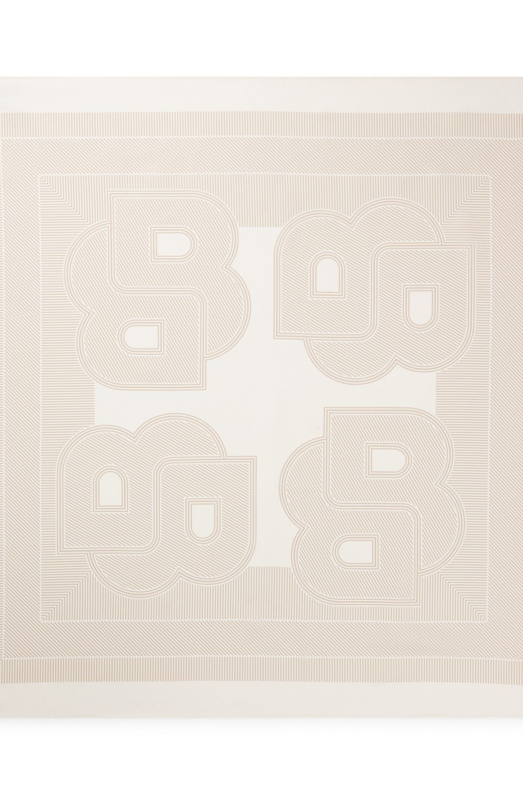 Italský šátek z potištěného hedvábného kepru - Light Beige
