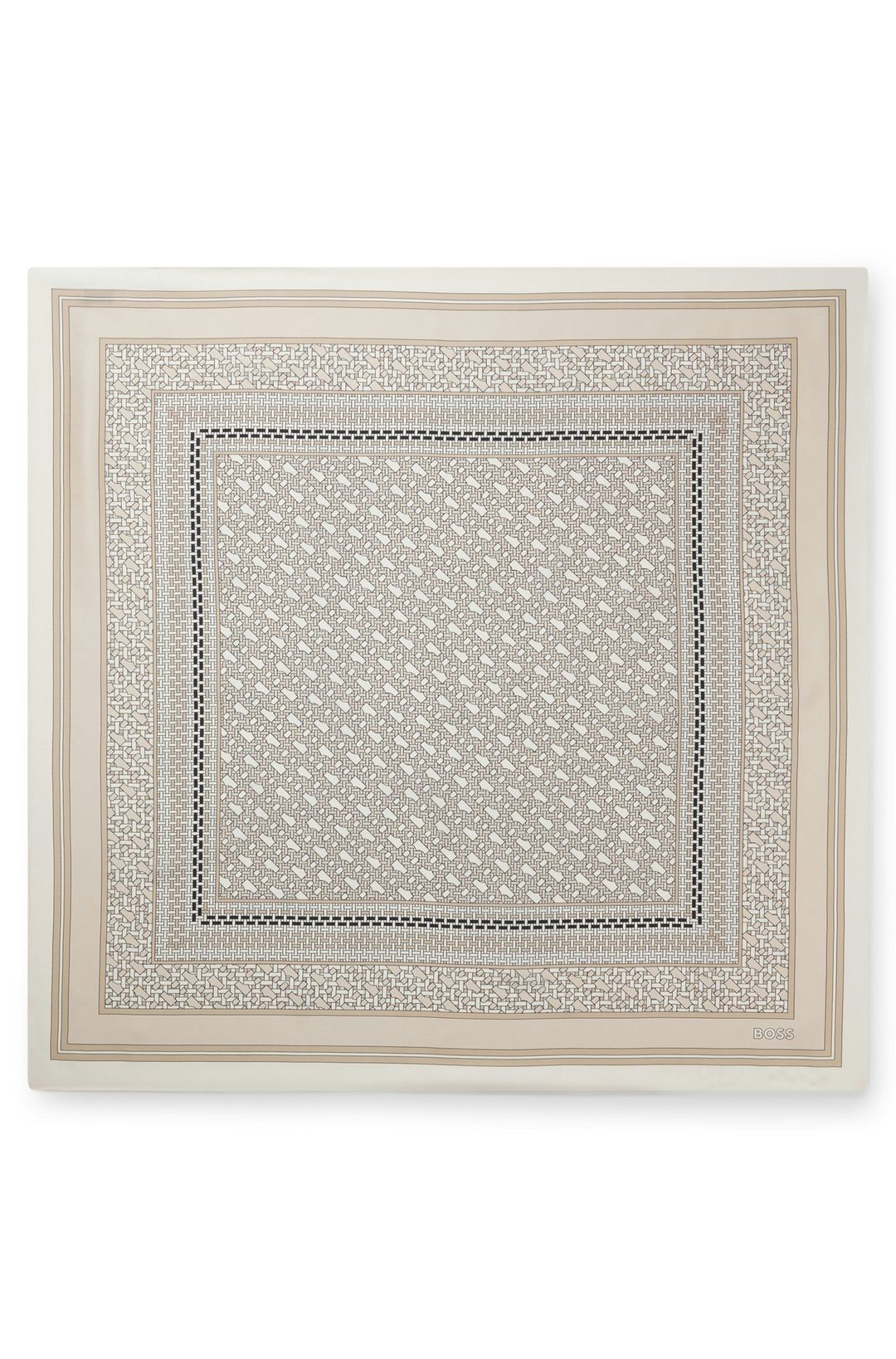 Italský šátek z potištěného hedvábného kepru - Light Beige