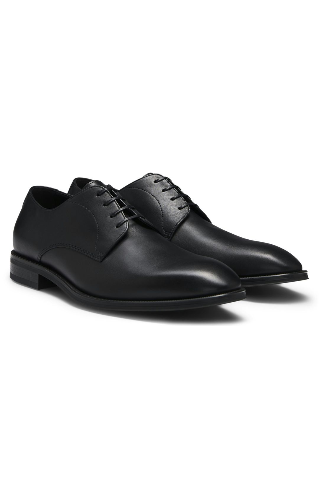 Italské kožené derby boty - Black