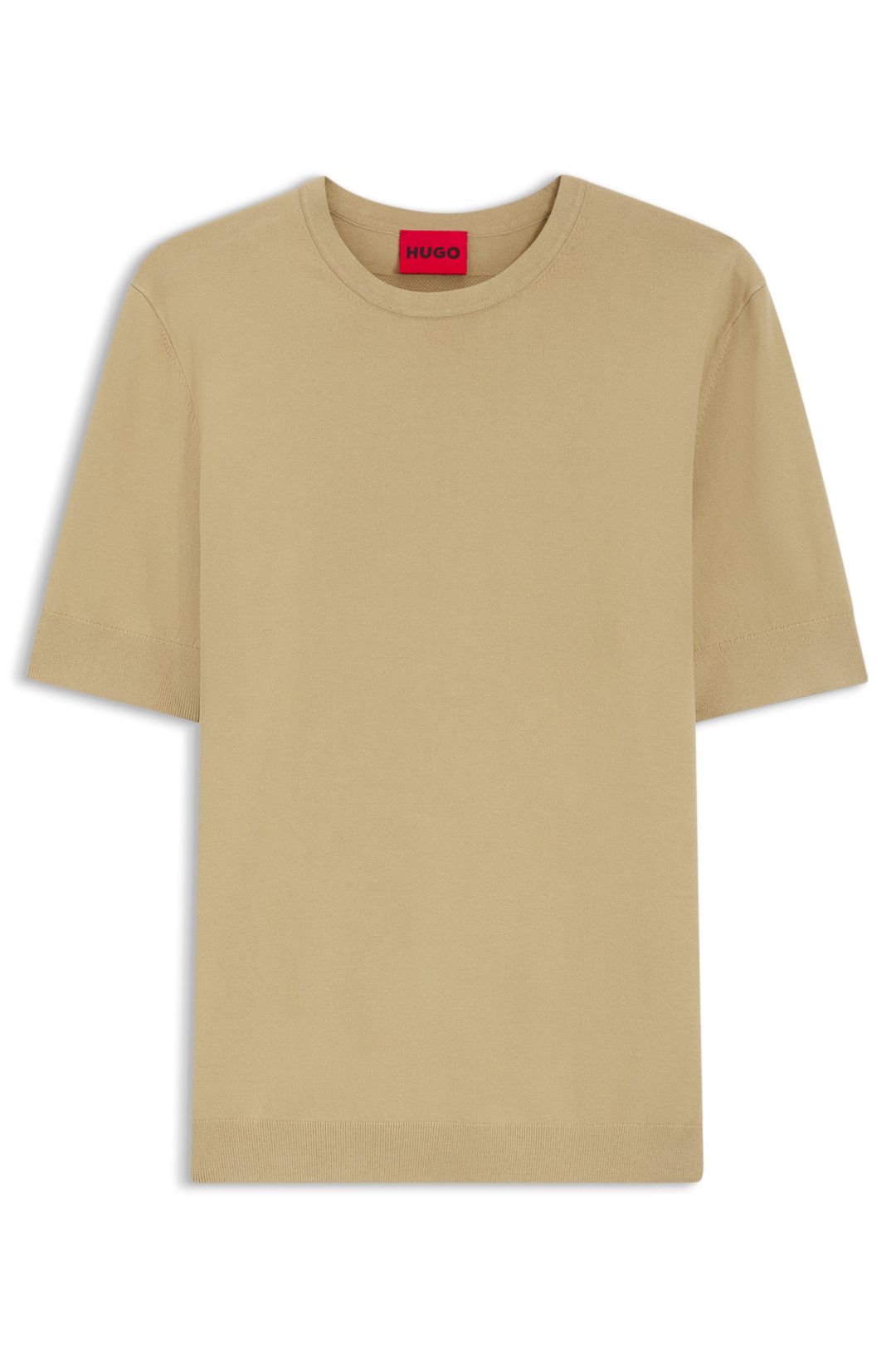 Úzké pletené tričko - Medium Beige