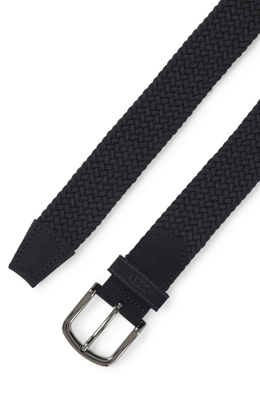 Tkaný opasek s koženými lemováním - Dark Blue