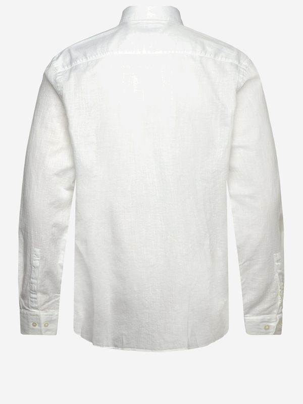 Košile slim fit z bavlny a lnu - Open White
