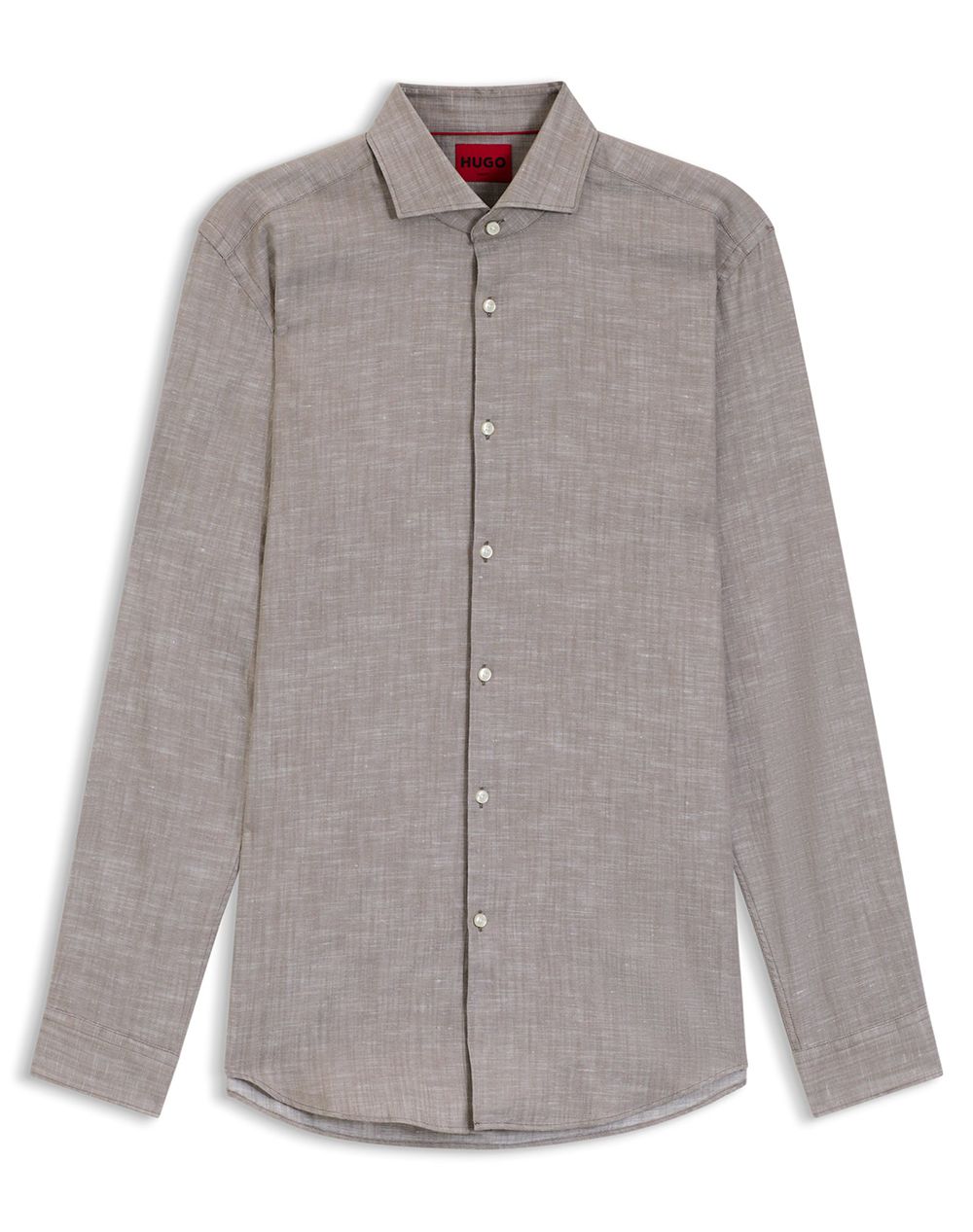 Košile slim fit z bavlny a lnu - Light/Pastel Brown