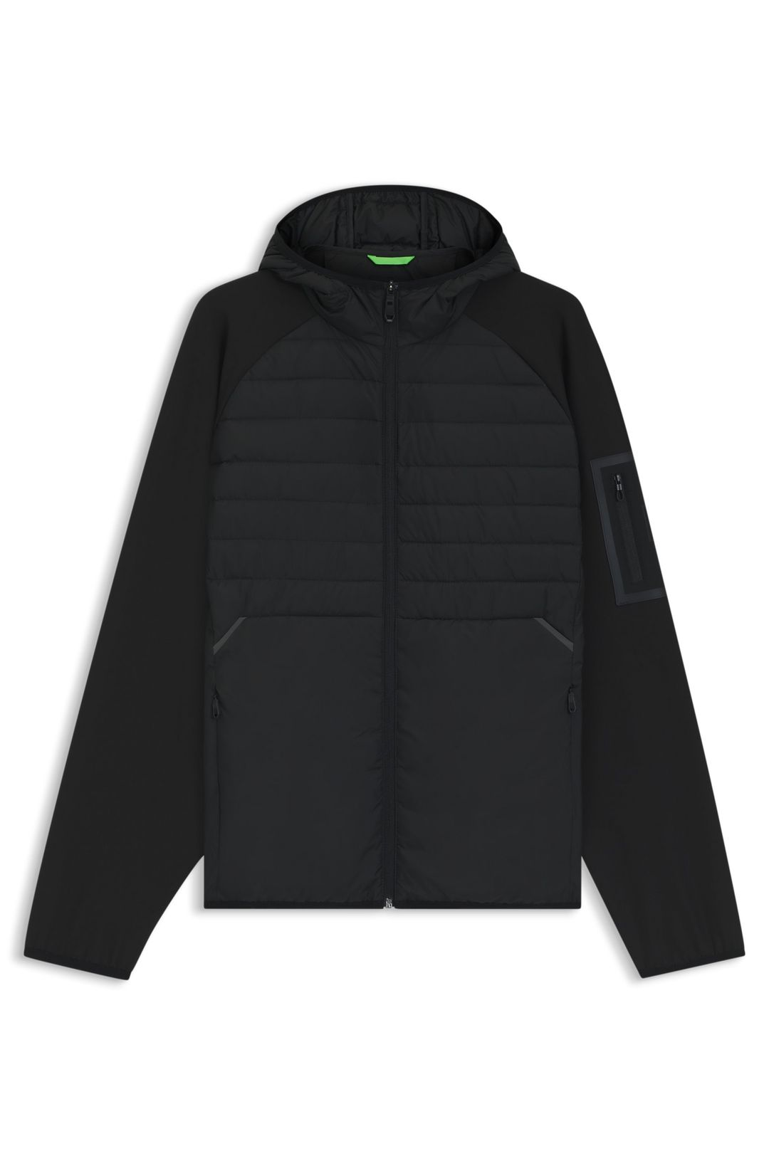 Voděodolná bunda s kapsou na zip na rukávu - Black