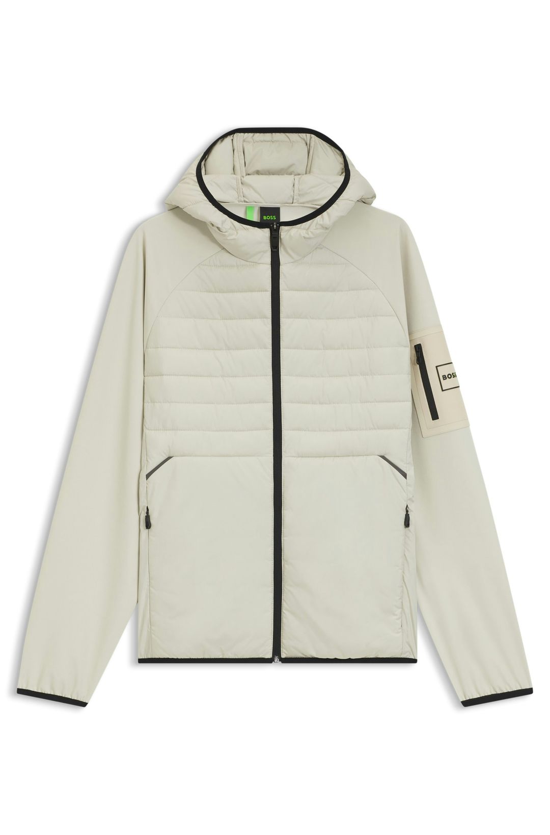 Voděodolná bunda s kapsou na zip na rukávu - Light Beige