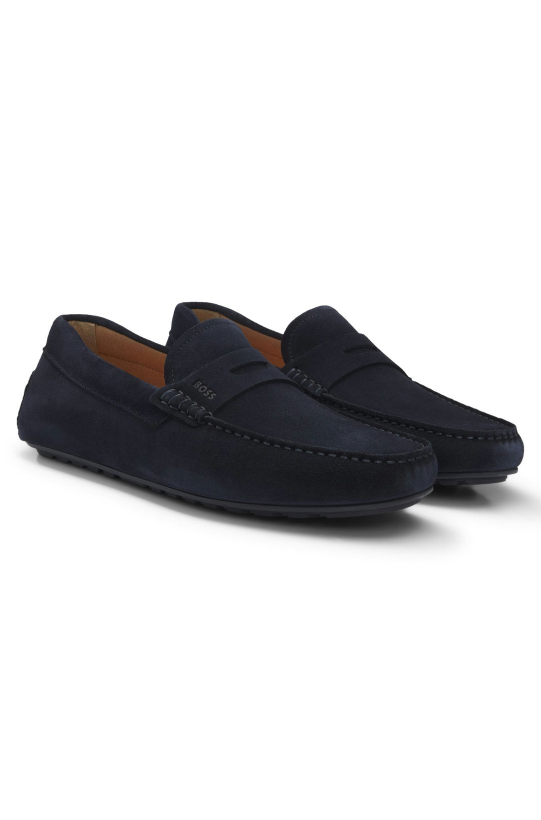 Semišové mokasíny s lemováním z penny - Dark Blue