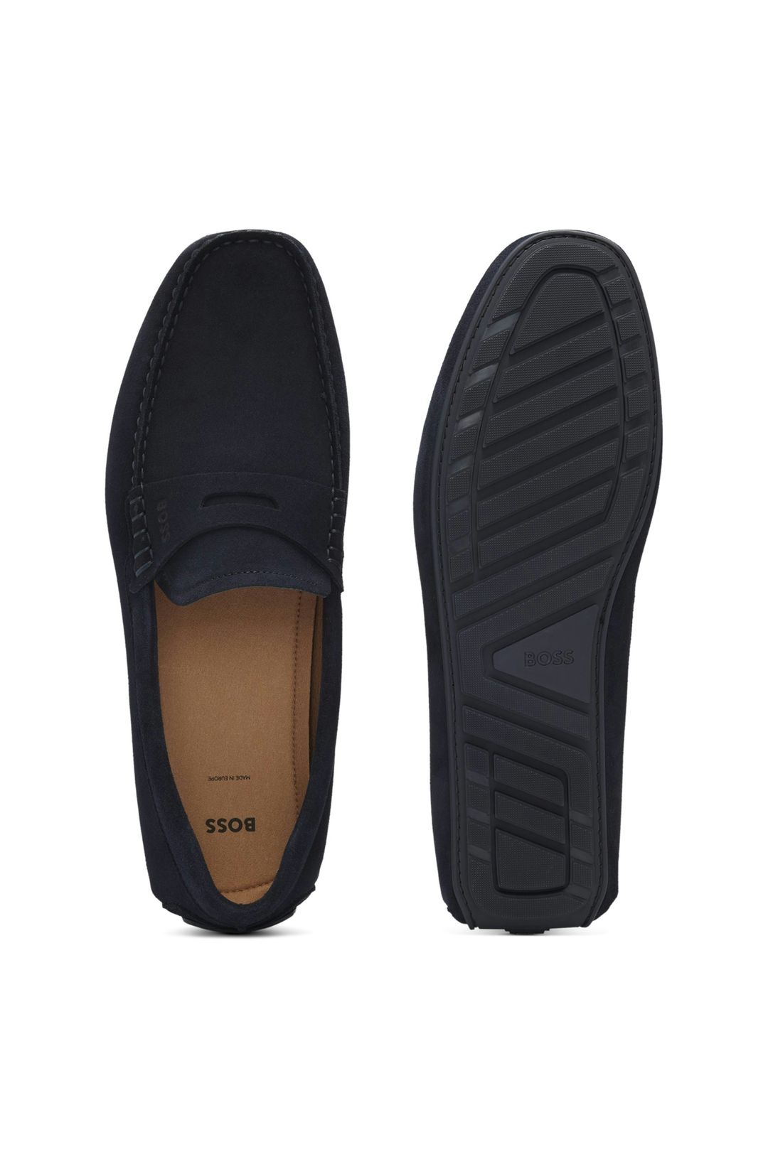 Semišové mokasíny s lemováním z penny - Dark Blue