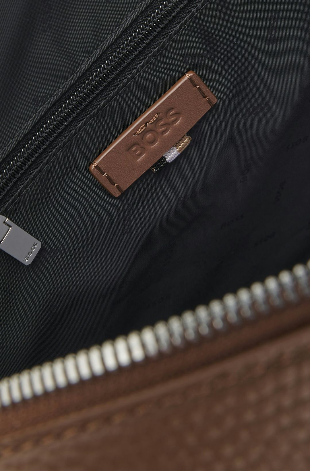 Taška na dokumenty z italské kůže se stříbrným lemováním - Medium Brown