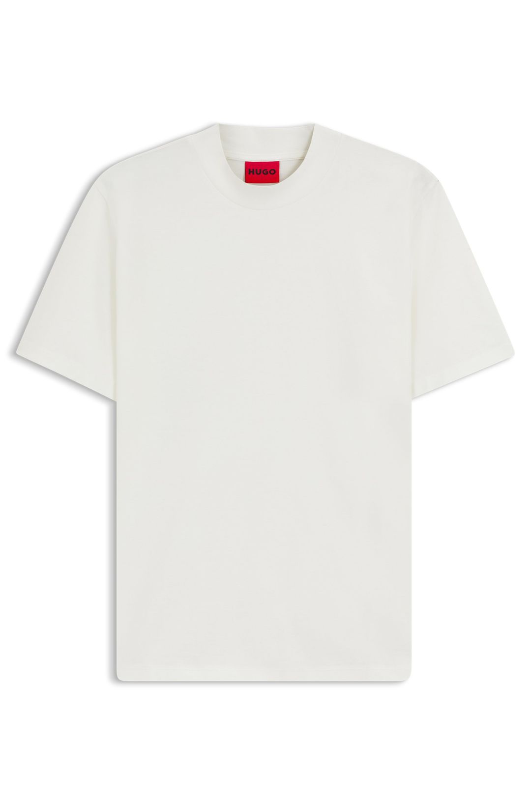 Tričko slim fit z strečové bavlny se stojáčkem - Natural