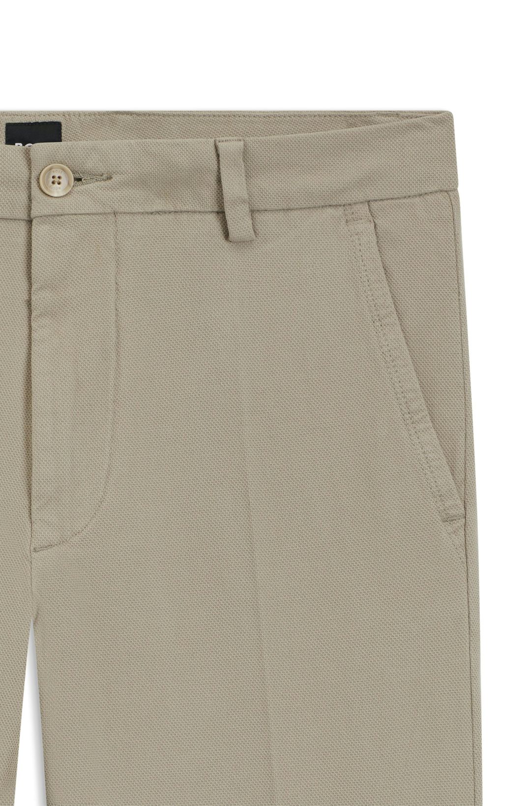 Kalhoty slim fit ze strukturované strečové bavlny - Open Beige