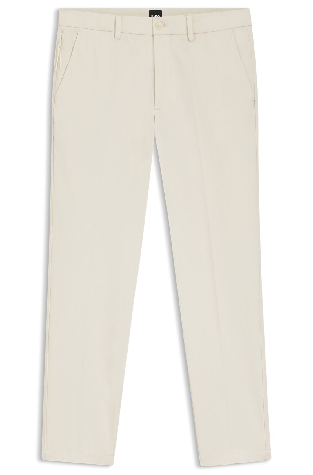 Kalhoty slim fit z kepru z bavlněné směsi - Open White
