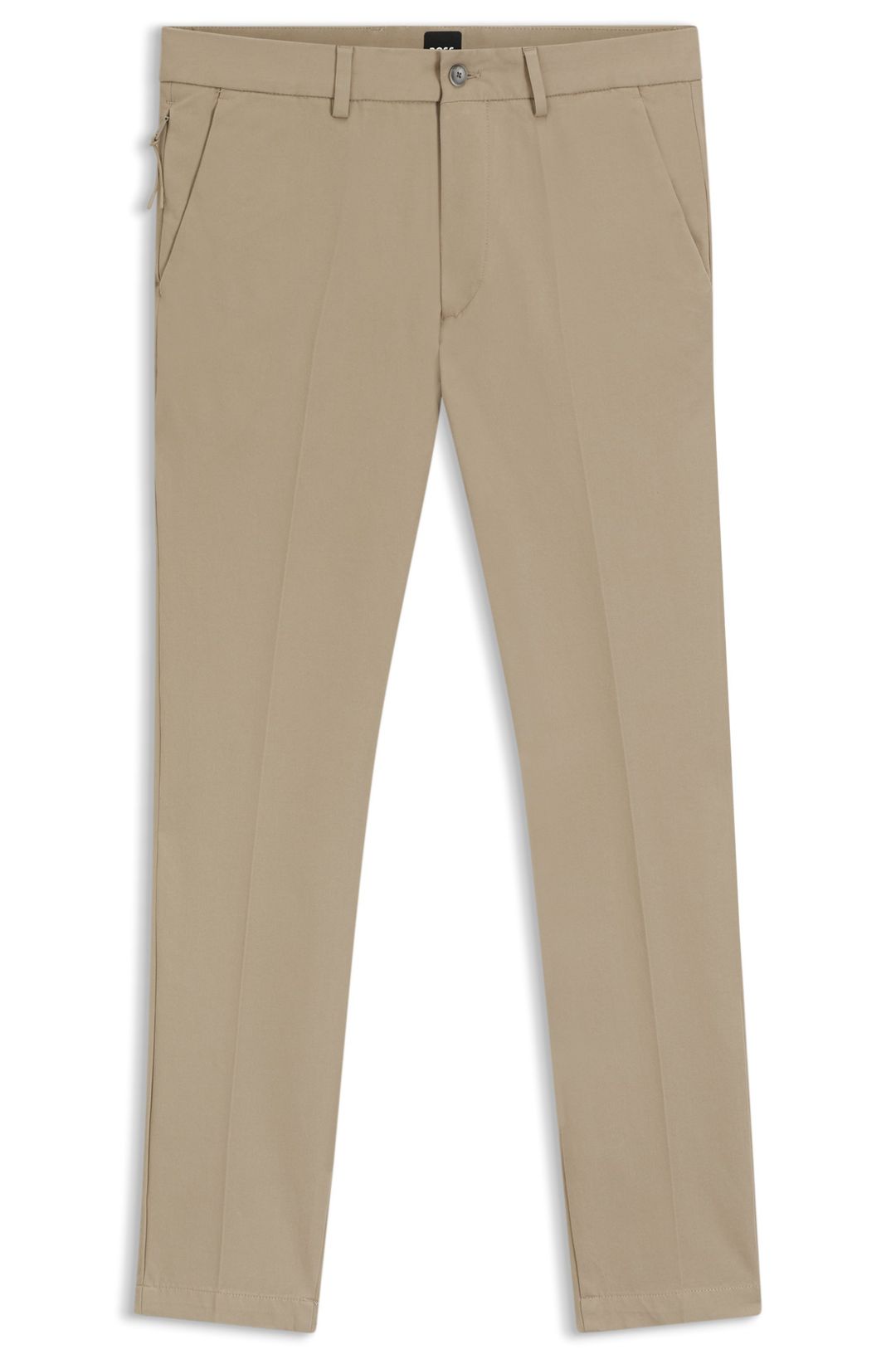 Kalhoty slim fit ze směsi strečové bavlny - Dark Beige