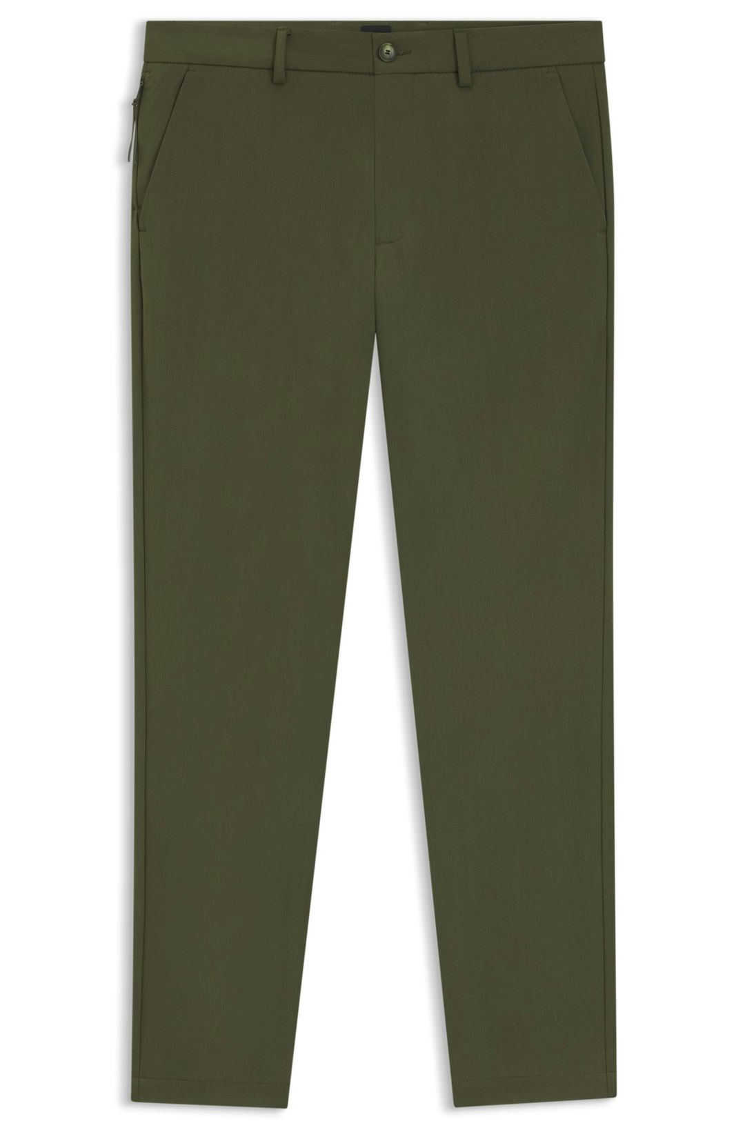 Kalhoty slim fit ze směsi strečové bavlny - Open Green