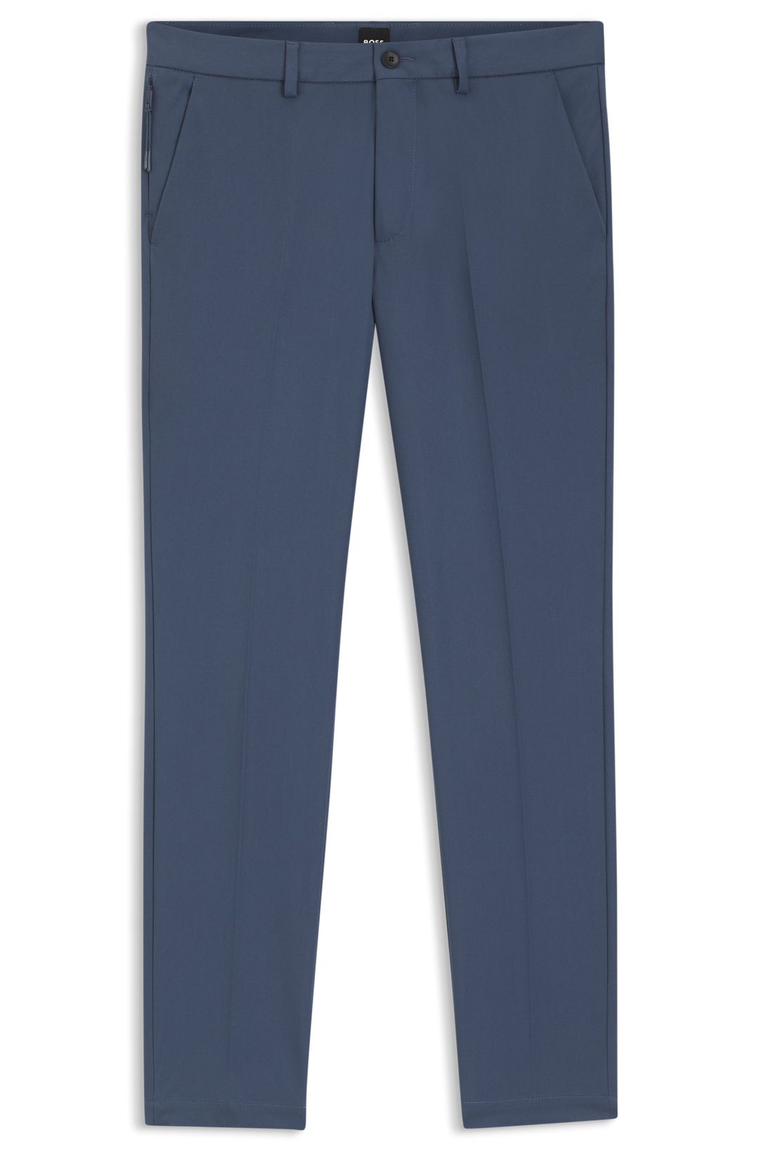Kalhoty slim fit z kepru z bavlněné směsi - Open Blue