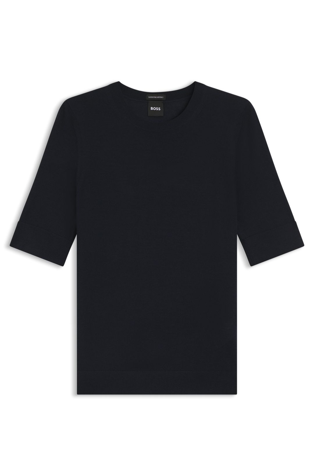 Svetr s krátkým rukávem z merino vlny - Dark Blue