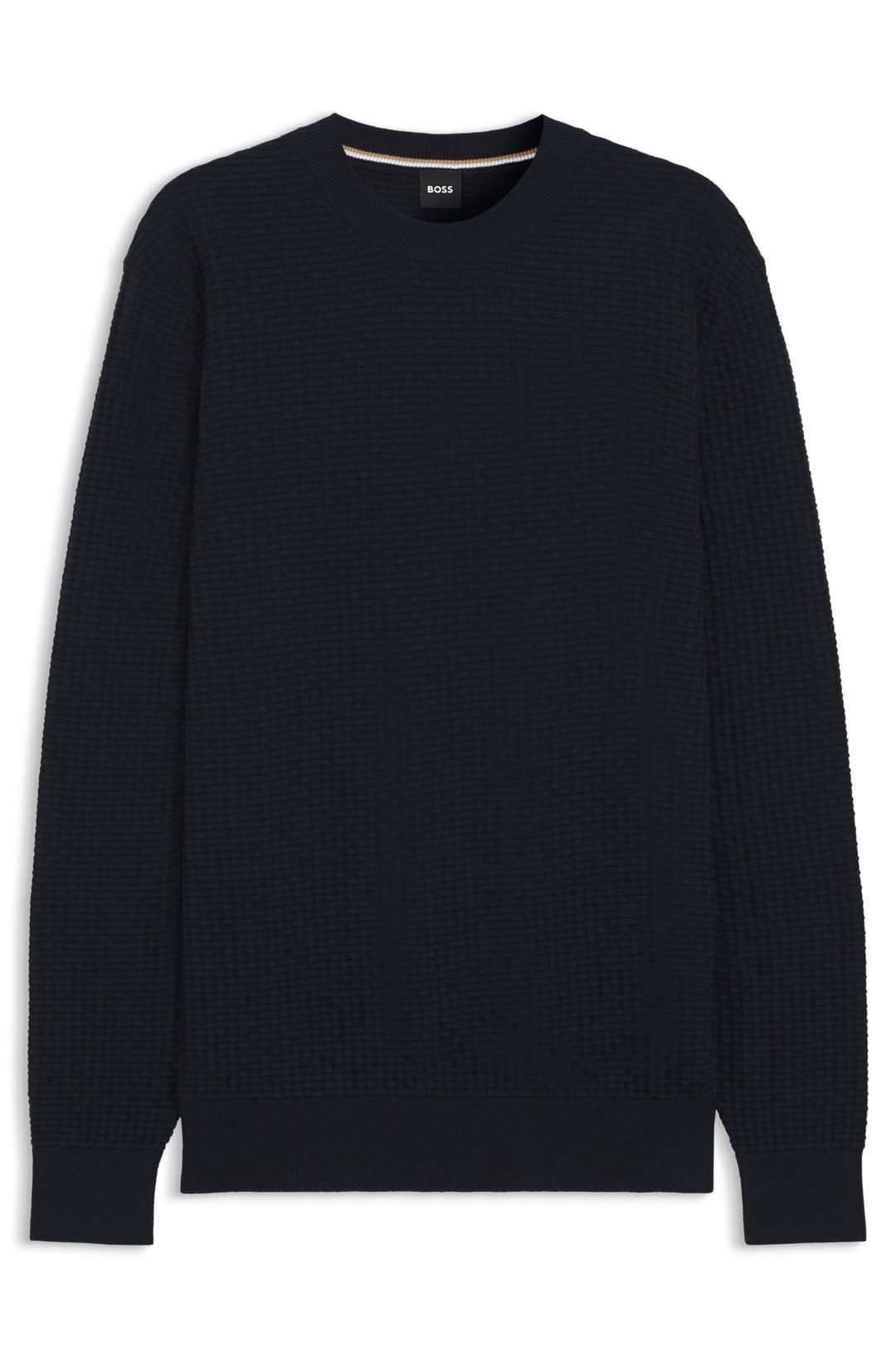 Bavlněný svetr s pletenou strukturou - Dark Blue