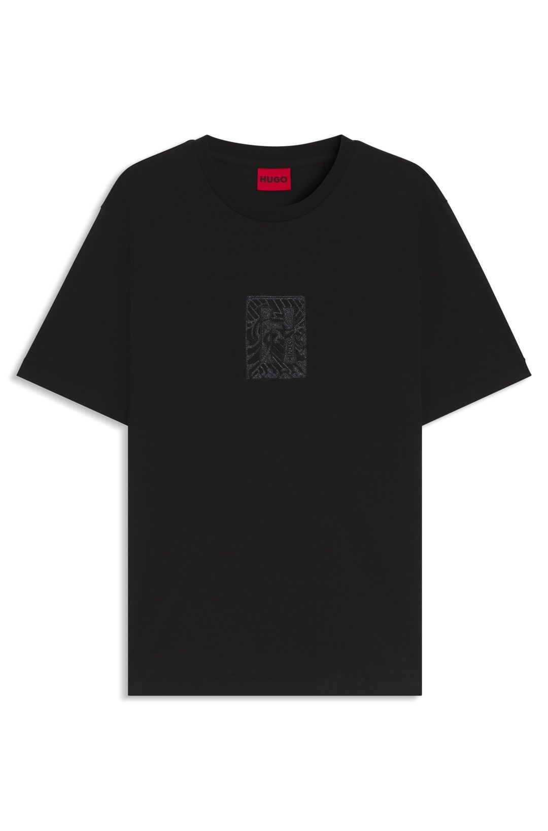 Cotton-jersey T-shirt with embroidered artwork