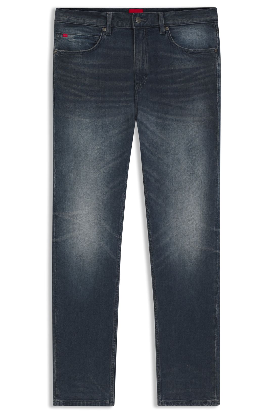 Slim džíny z modrého strečového denimu s „used“ efektem