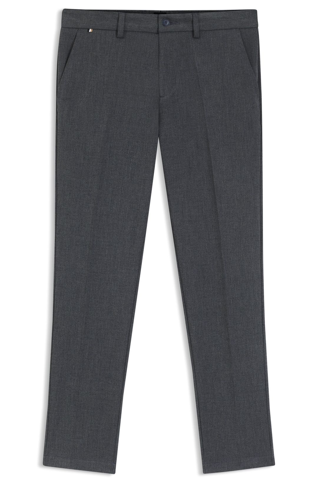 Slim-fit kalhoty z broušené rybí kosti